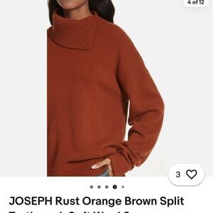 Joseph Orange Cowl Turtleneck Sweater